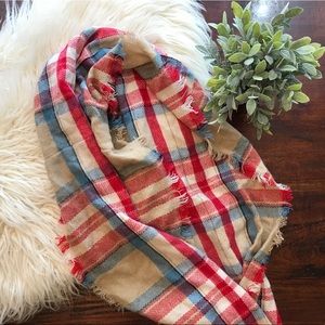 Boutique plaid blanket infinity scarf